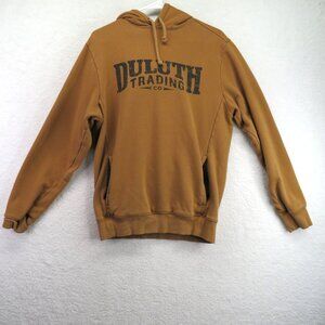 Duluth Trading Co Hoodie Mens Small Brown Pullover Fleece Workwear Sweatshirt